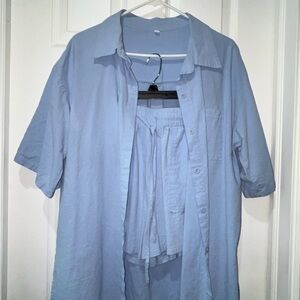Brand Light Blue New 2 Piece Shorts Set NWT